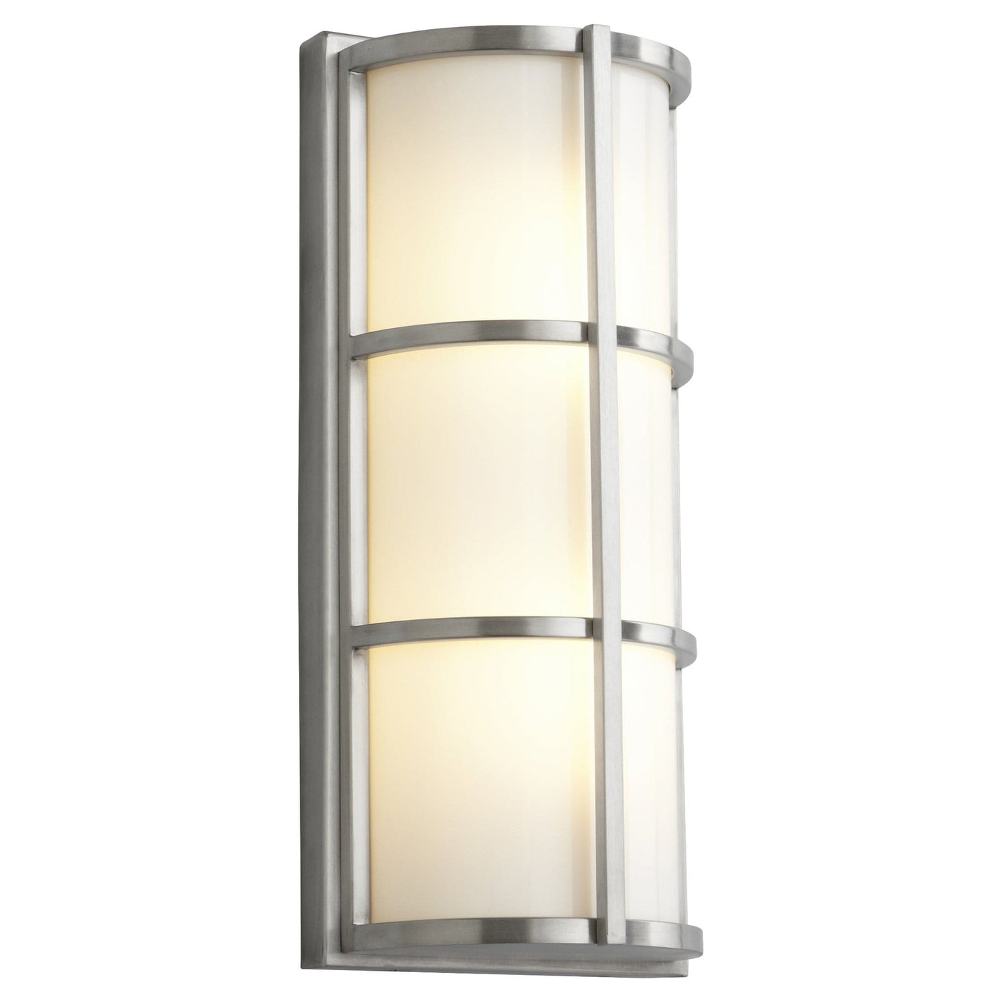 Oxygen Lighting 3-712-35 Vanity Light Fixture, UL Wet Rated, Satin Nickel - Matte White Acrylic Diffuser