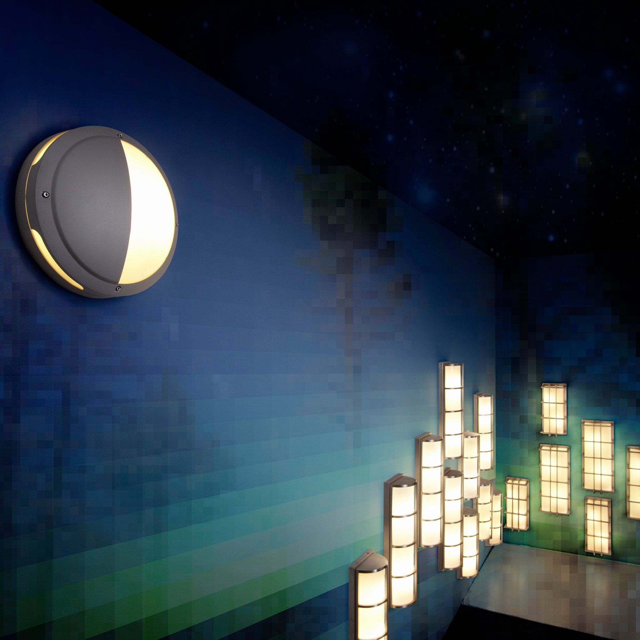 Oxygen Lighting 3-712-40 LEDA 224 Exterior Vanity Light Fixture, UL Wet Rated, Satin Nickel - Matte White Acrylic Diffuser