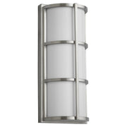 Oxygen Lighting 3-712-40 LEDA 224 Exterior Vanity Light Fixture, UL Wet Rated, Satin Nickel - Matte White Acrylic Diffuser
