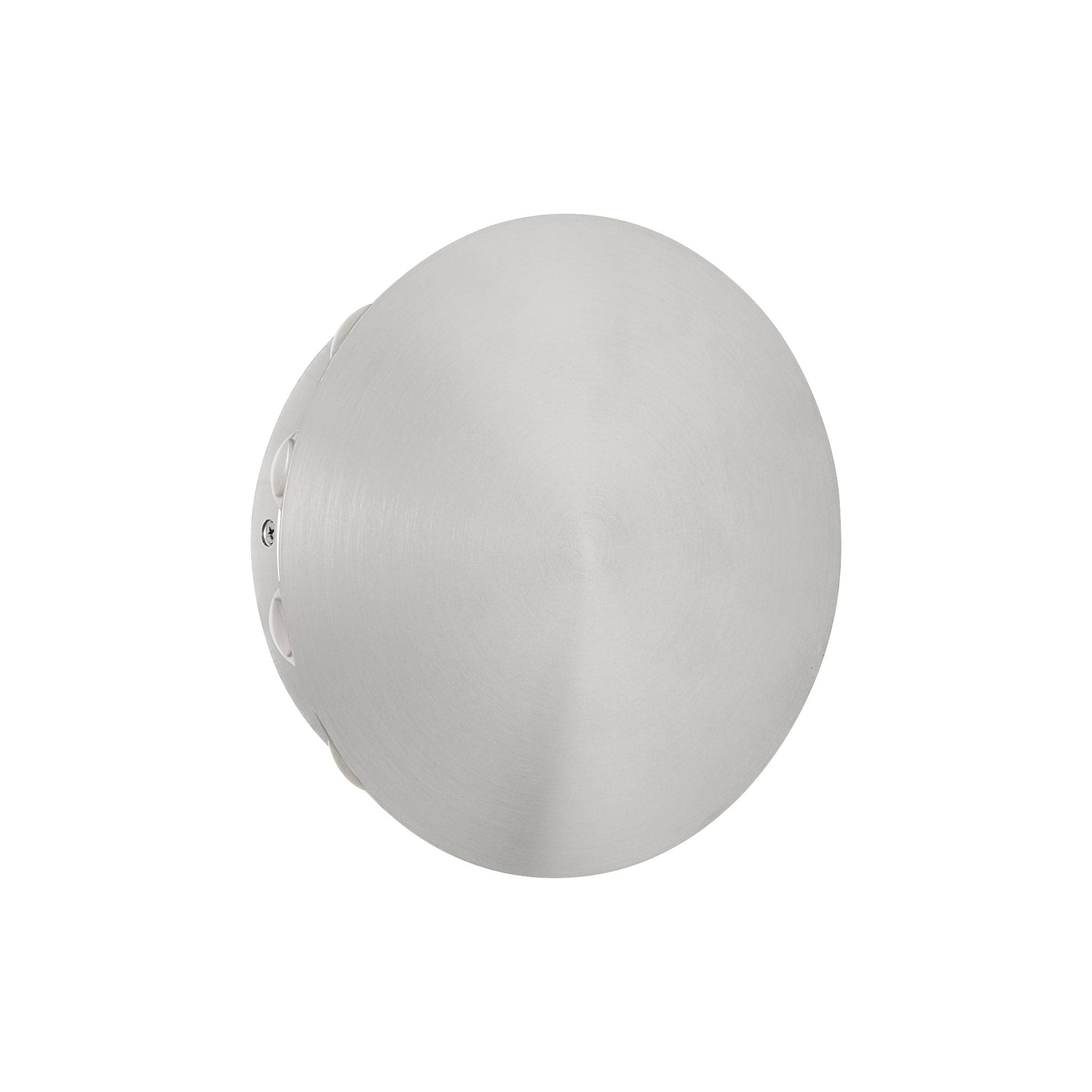 Oxygen Lighting Rickie 3-765-16 Round Outdoor LED Wall Light Sconce 8 inch 3000K - Brushed Aluminum