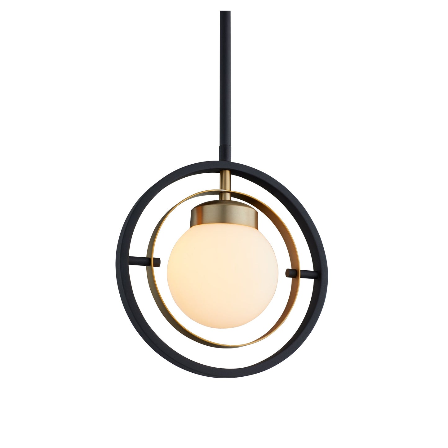 Quorum Nimbus 306-6980 Pendant - Textured Black W/ Aged Brass