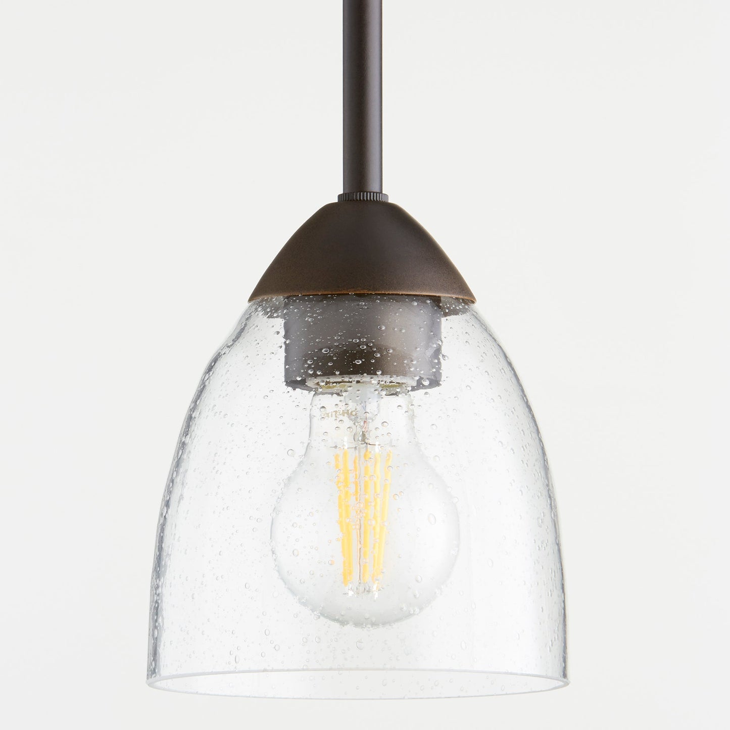 Quorum Barkley 3069-286 Pendant - Oiled Bronze W/ Clear/seeded