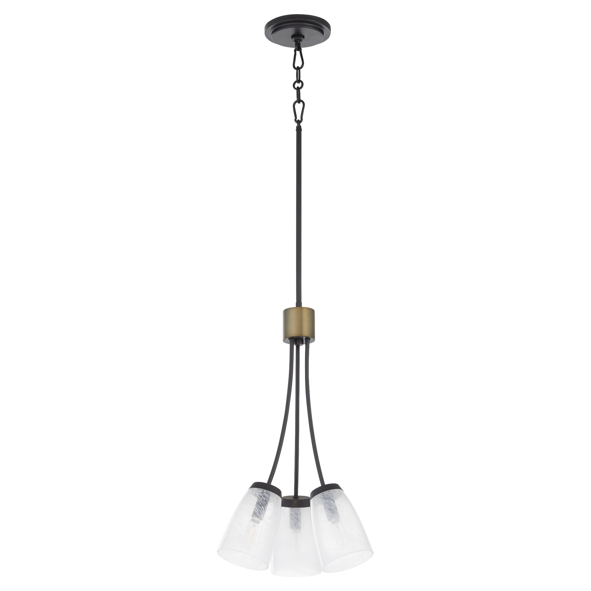 Quorum Arpeggio 3077-3-59 Pendant, UL Damp Rated, Steel, Glass
