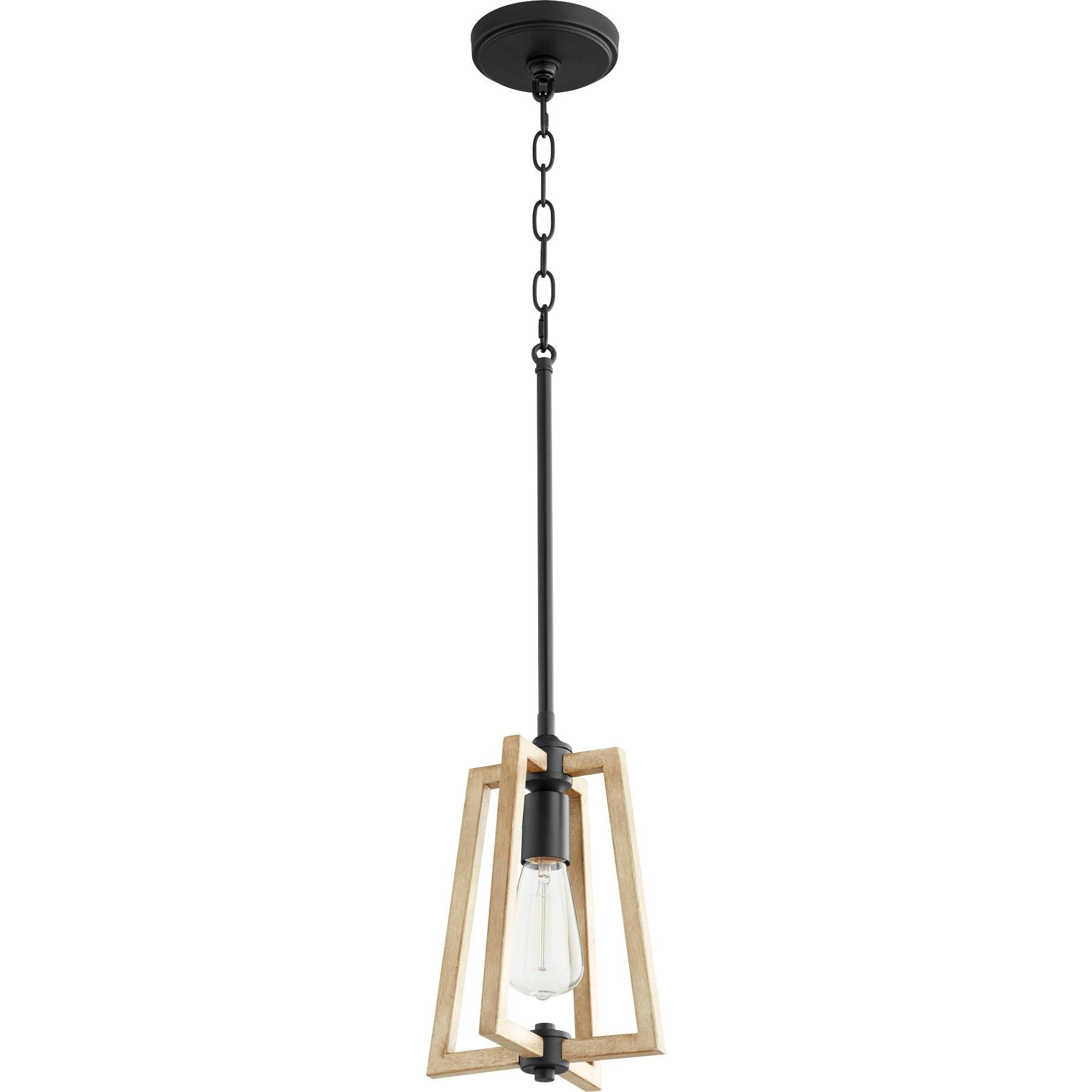 Quorum Alpine 3189-69 Pendant - Textured Black W/ Driftwood Finish