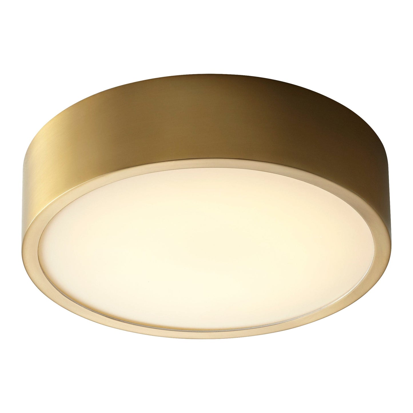 Oxygen Lighting 32-601-40 Ceiling Mount, UL Damp Rated, Aged Brass - Matte White Acrylic Diffuser