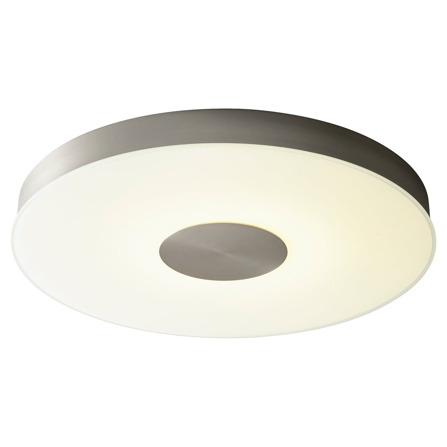 Oxygen Lighting 32-665-35 Ceiling Mount, UL Damp Rated, Satin Nickel - Frosted Glass Diffuser