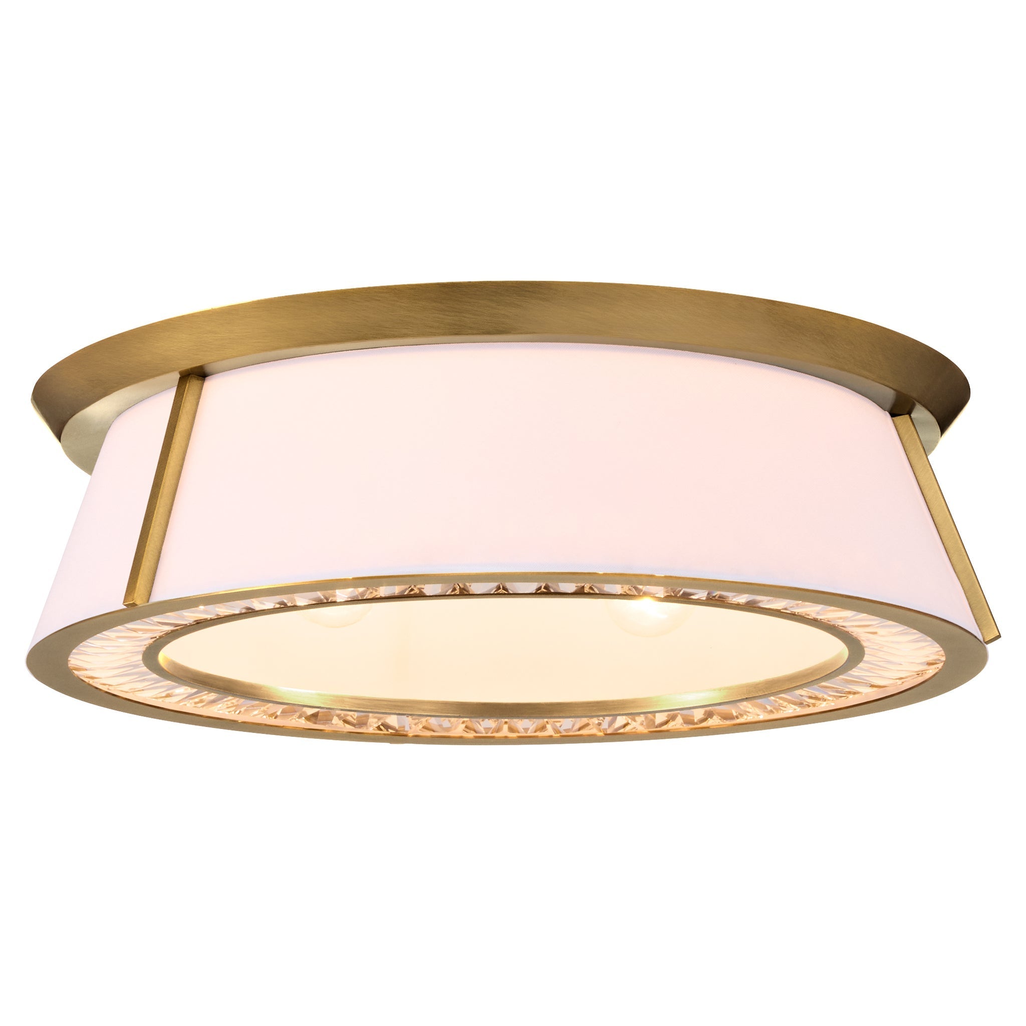 Quorum Gorham 3382-4-47 Flush Mount, UL Damp Rated, Brushed Brass