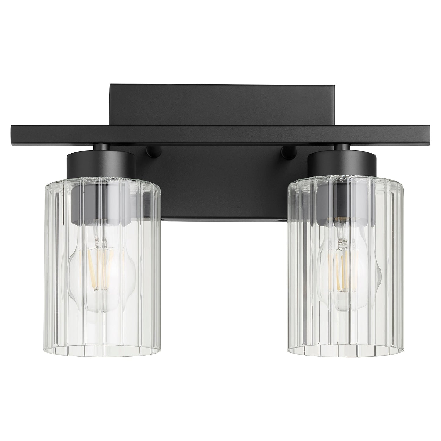 Quorum Ladin 501-2-69 Vanity - Textured Black W/ Clear Fluted Glass