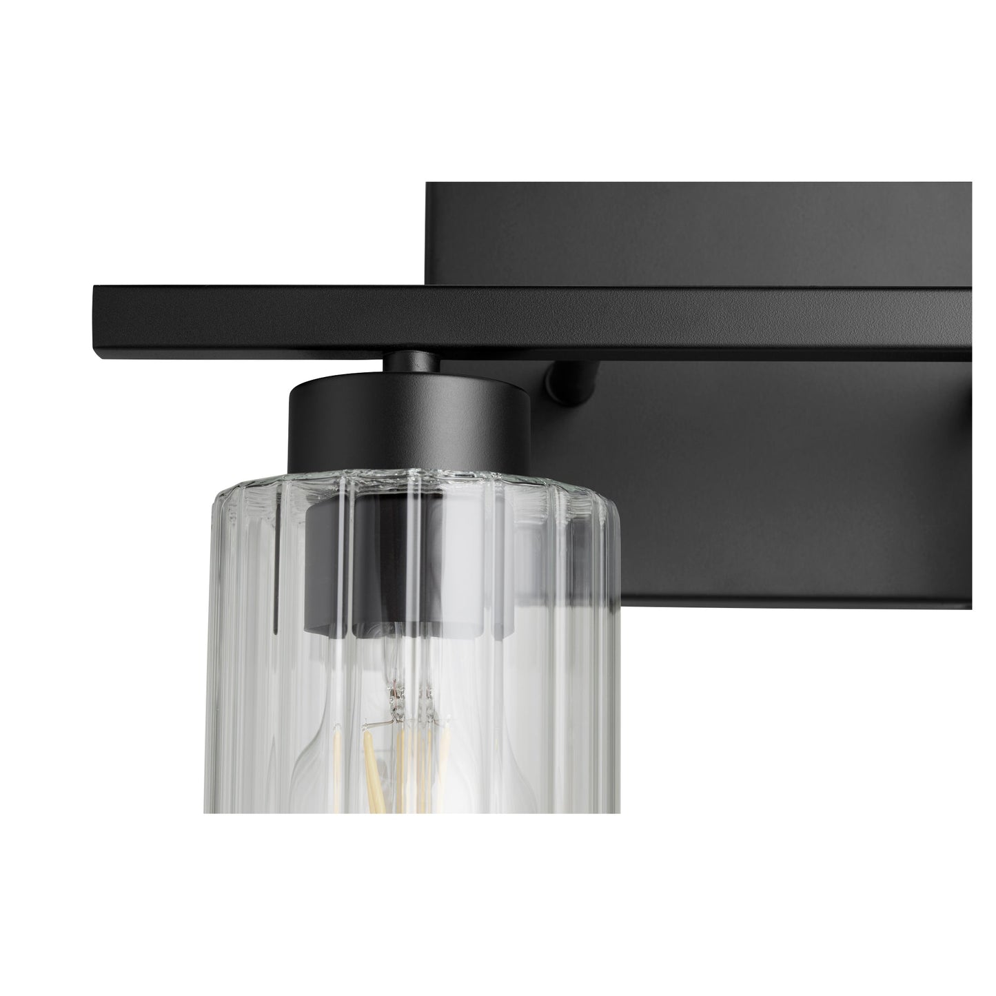Quorum Ladin 501-2-69 Vanity - Textured Black W/ Clear Fluted Glass