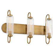 Oxygen Lighting Whitmire 5015-3-47 Vanity Light Fixture, UL Damp Rated, Brushed Brass