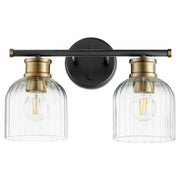Quorum Monarch 510-2-6980 Vanity - Textured Black W/ Aged Brass