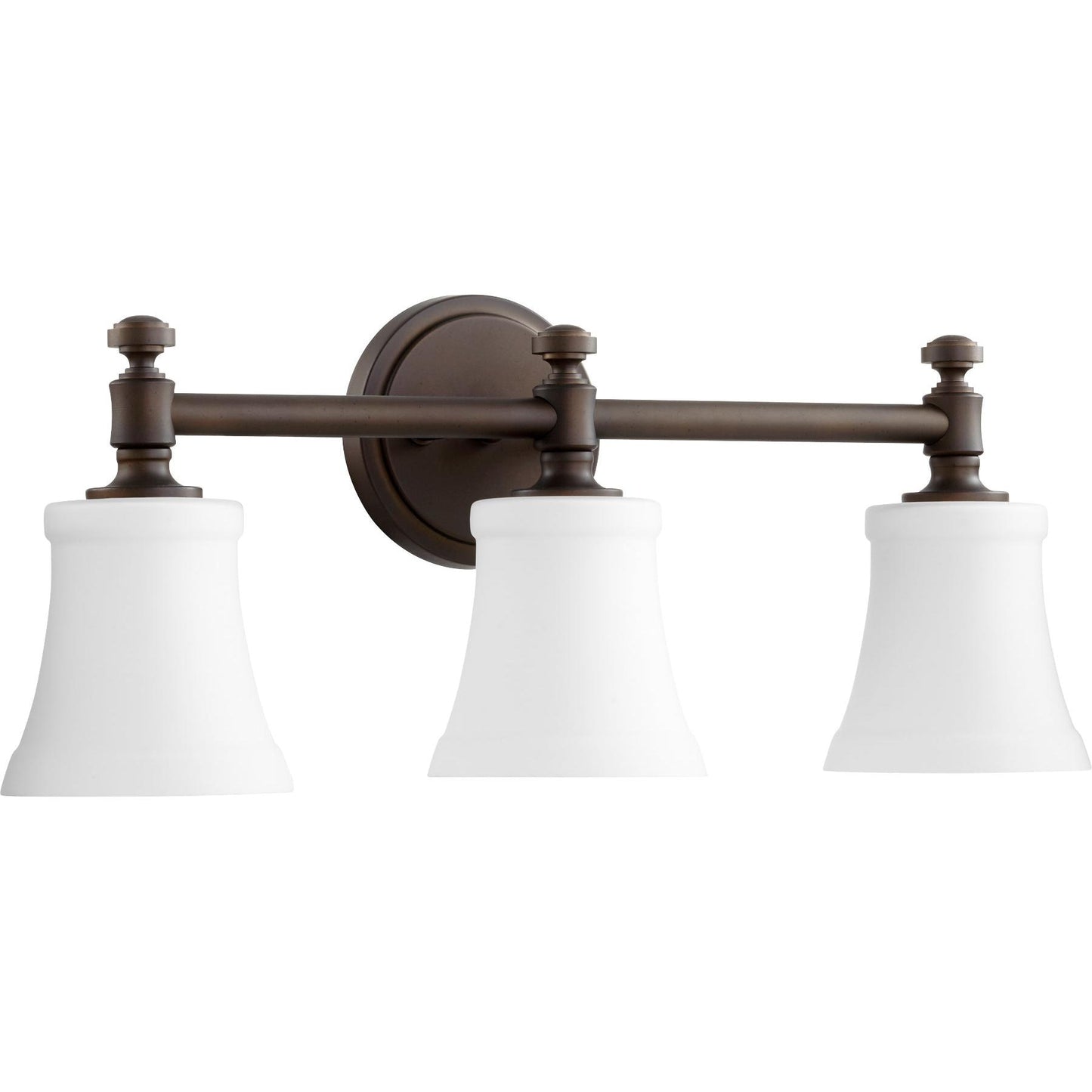 Quorum Rossington 5122-3-186 Vanity - Oiled Bronze W/ Satin Opal