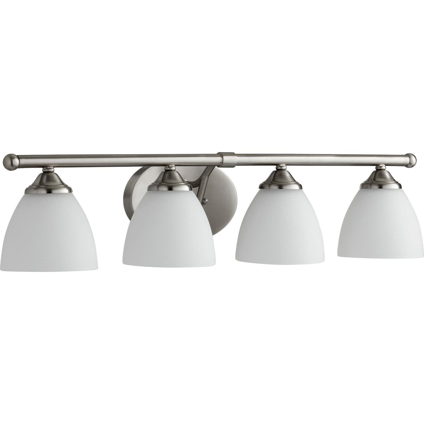 Quorum Brooks 5150-4-65 Vanity - Satin Nickel W/ Satin Opal