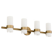 Quorum Sojourn 5169-4-47 Vanity Light Fixture, UL Damp Rated, Brushed Brass