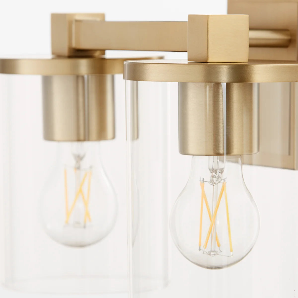 Quorum Bolton 523-2-80 Vanity 2 Light Clear Glass Transitional  - Aged Brass