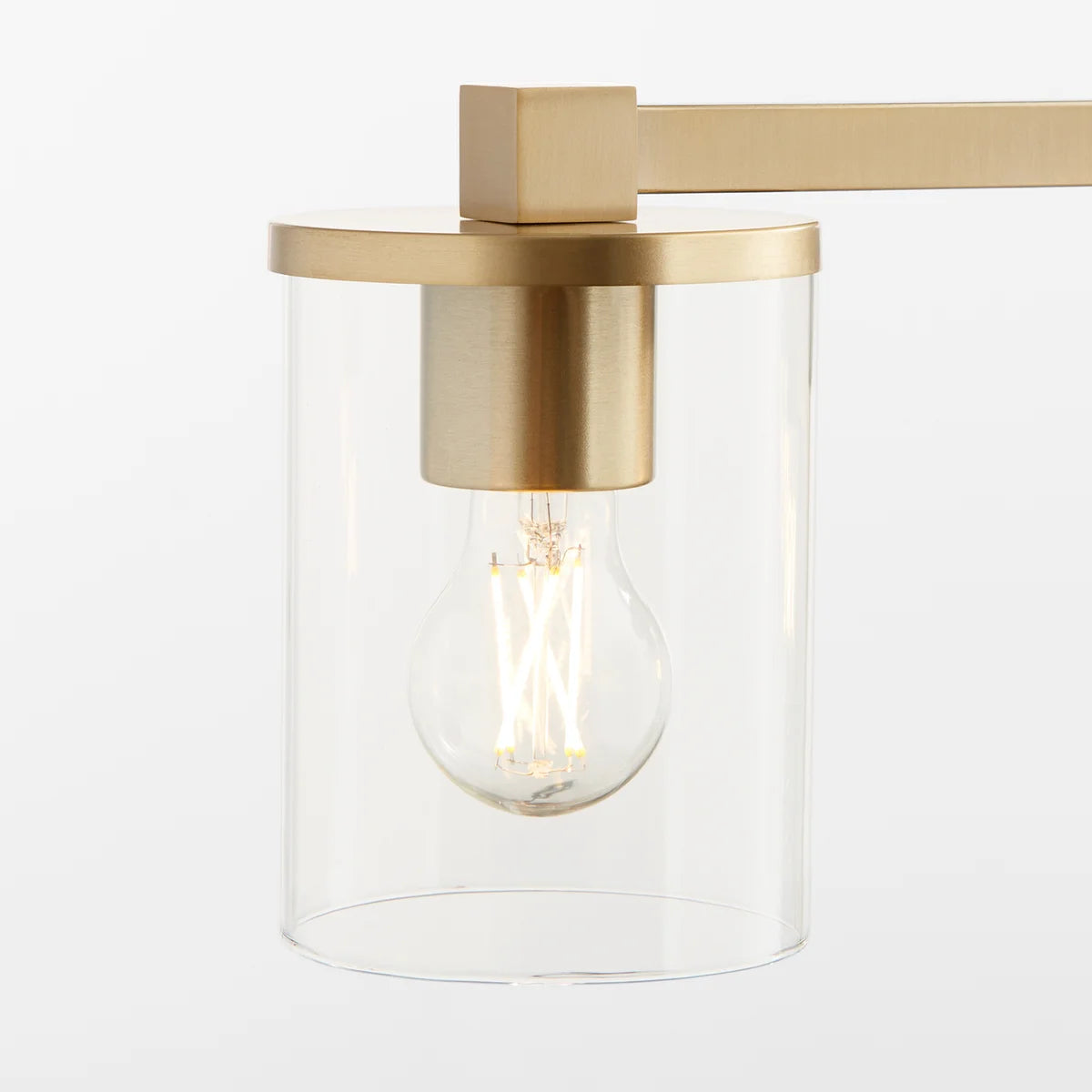 Quorum Bolton 523-4-80 Vanity 4 Light clear Glass Transitional - Aged Brass
