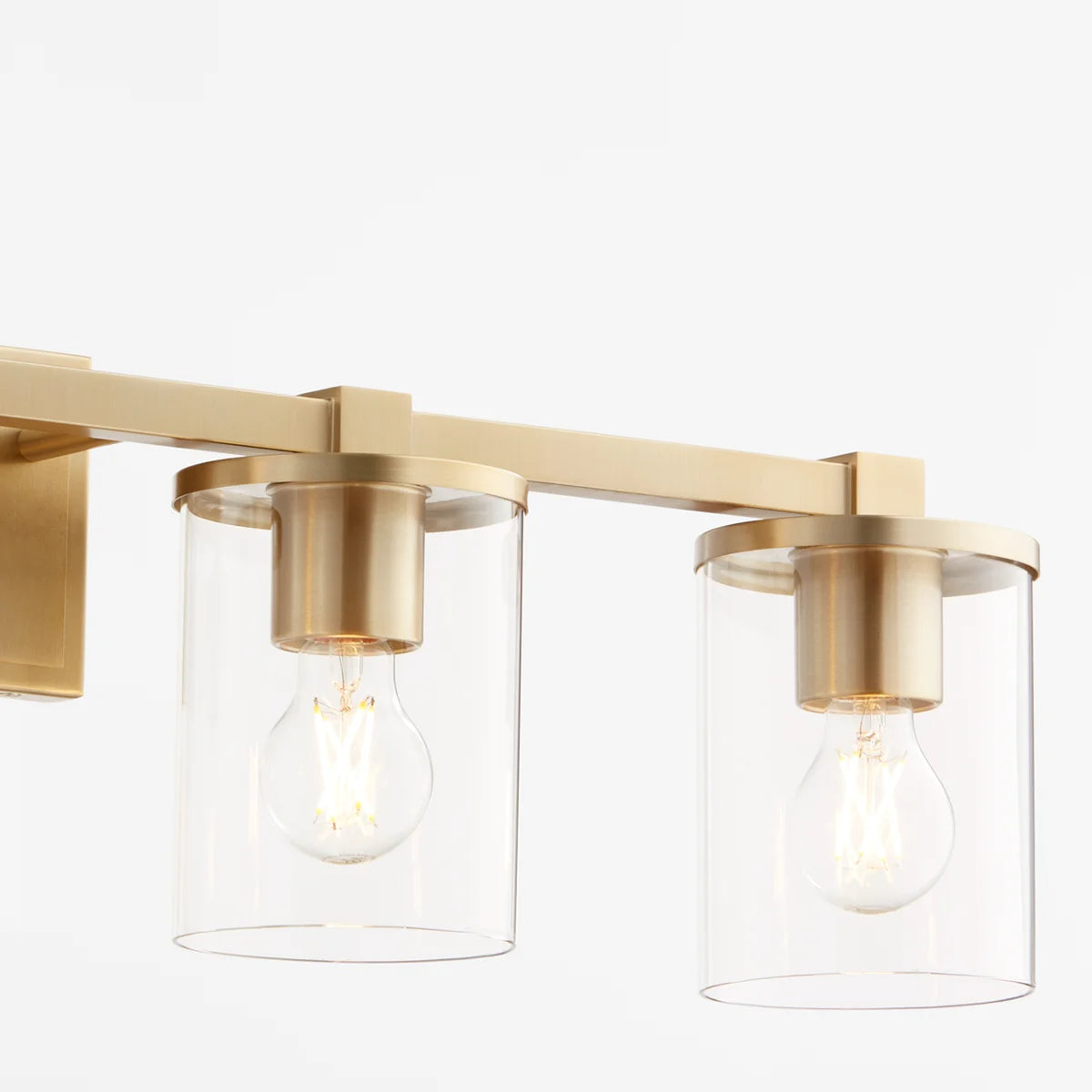 Quorum Bolton 523-4-80 Vanity 4 Light clear Glass Transitional - Aged Brass