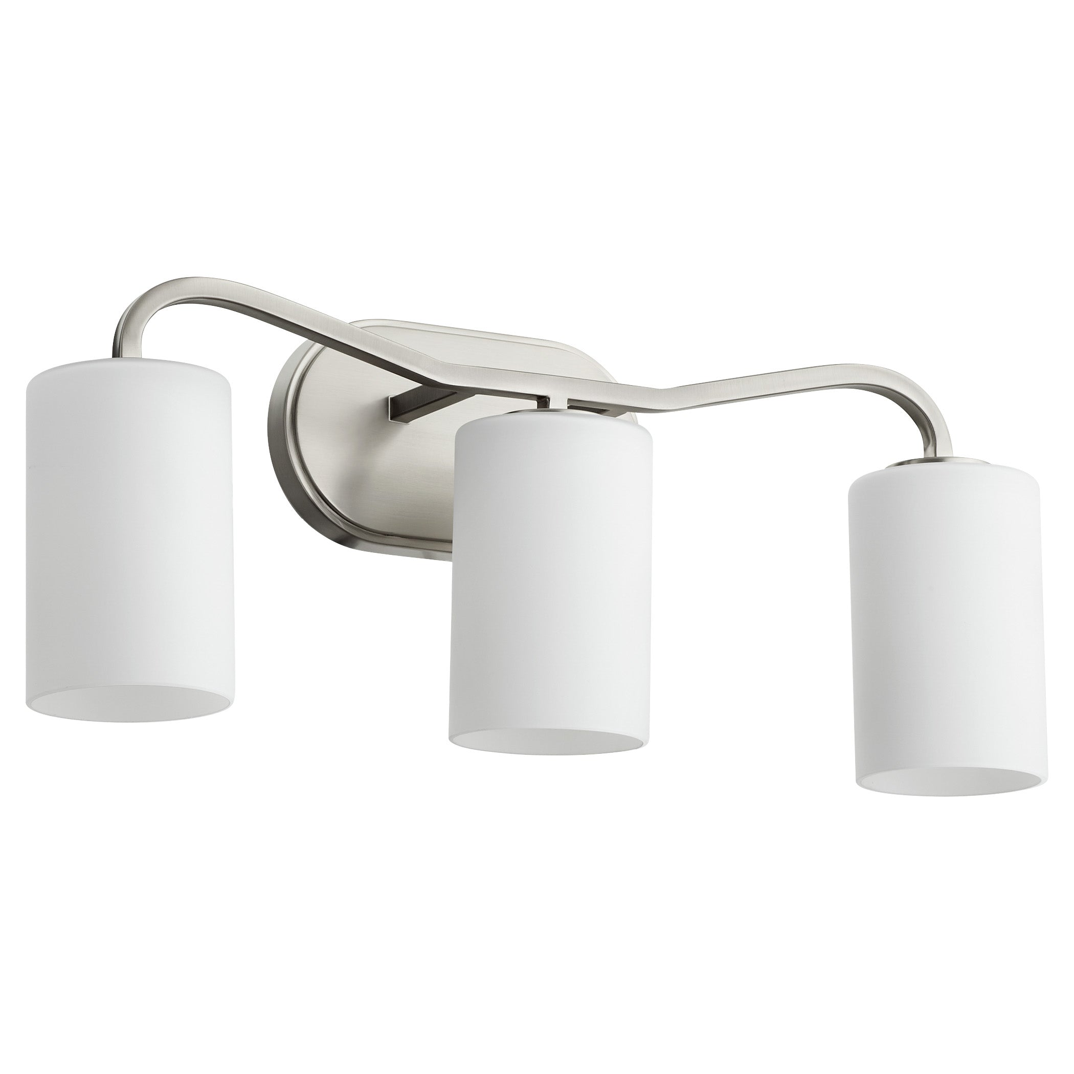 Quorum Rutherford 5307-3-65 Vanity Light Fixture, UL Damp Rated, Satin Nickel