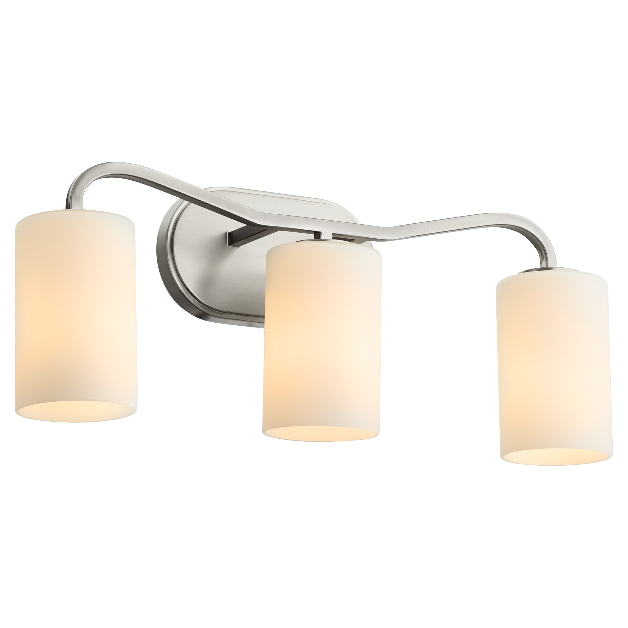 Quorum Rutherford 5307-3-65 Vanity Light Fixture, UL Damp Rated, Satin Nickel