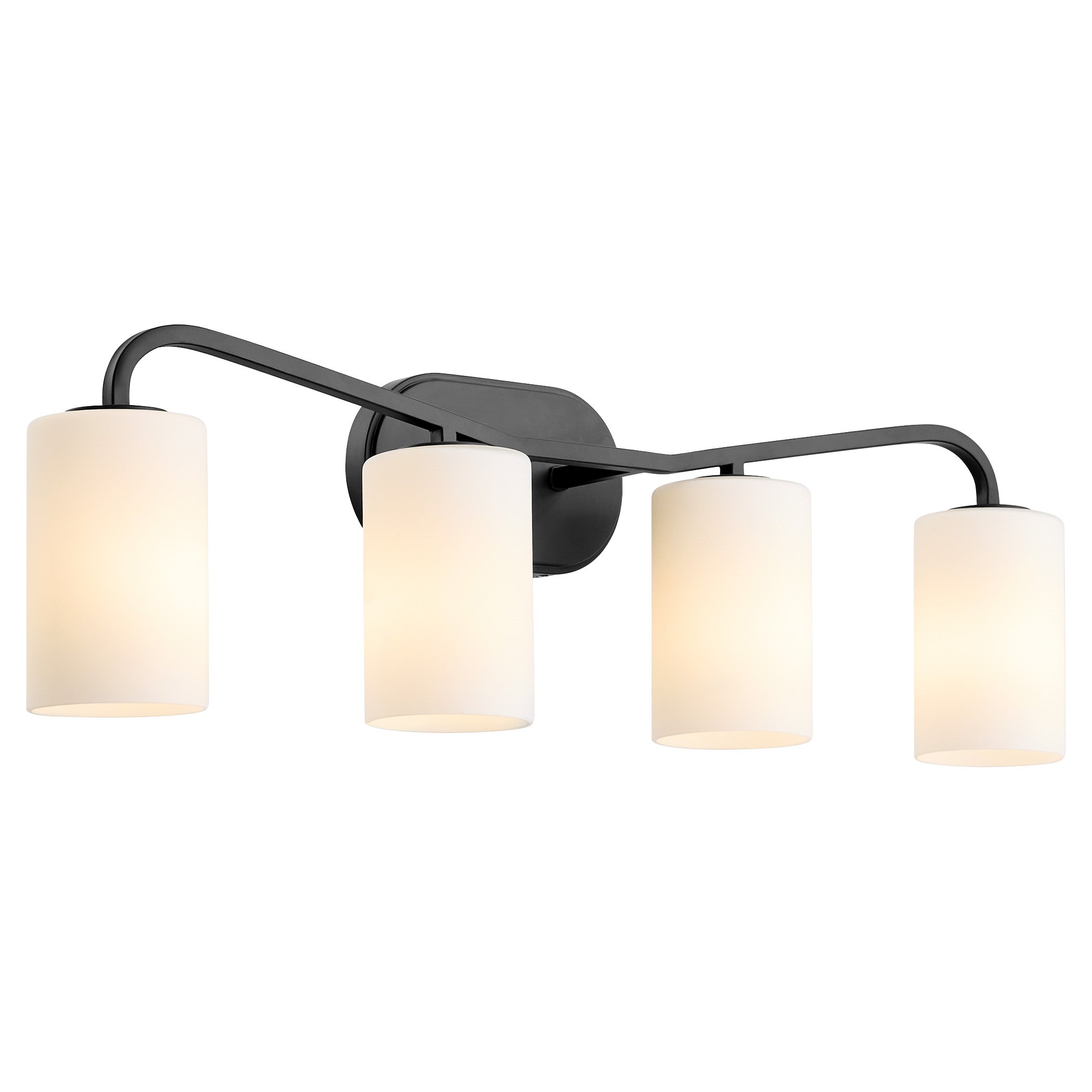 Quorum Rutherford 5307-4-59 Vanity Light Fixture, UL Damp Rated, Matte Black