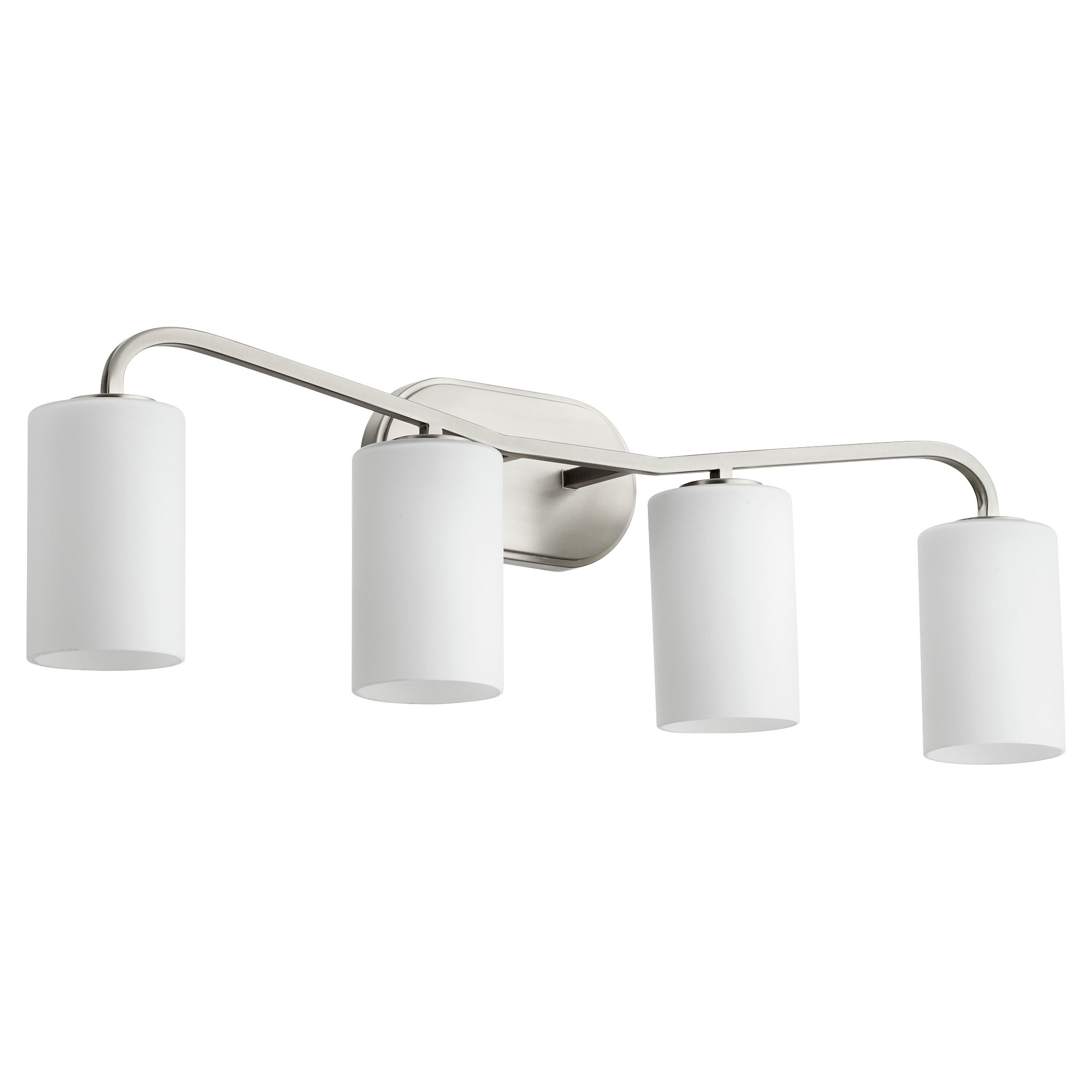 Quorum Rutherford 5307-4-65 Vanity Light Fixture, UL Damp Rated, Satin Nickel