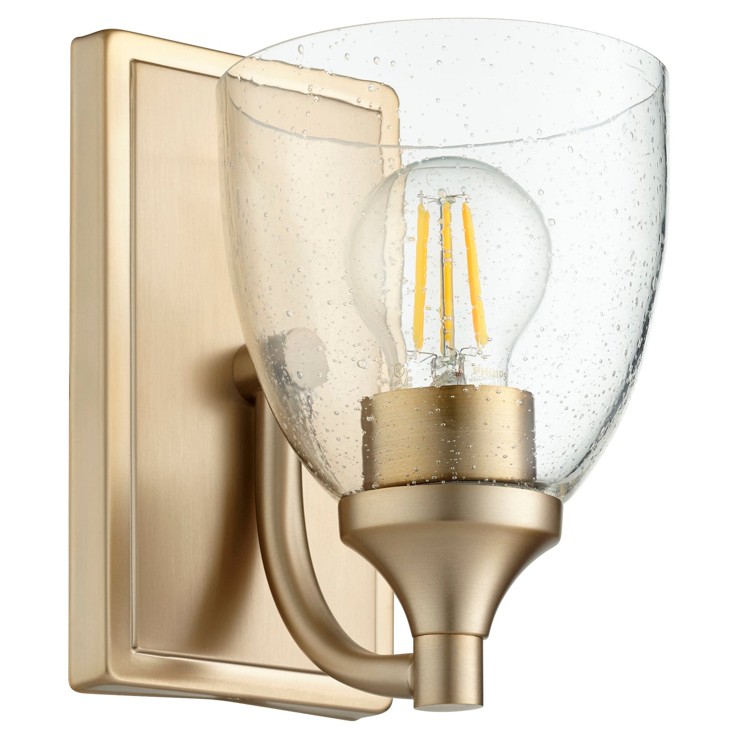 Quorum Enclave 5459-1-280 Wall Mount - Aged Brass W/ Clear/seeded
