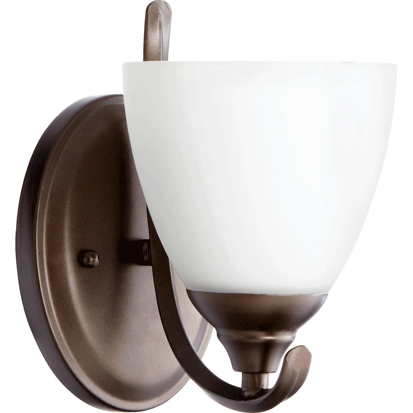 Quorum Powell 5508-1-86 Wall Mount - Oiled Bronze W/ Satin Opal