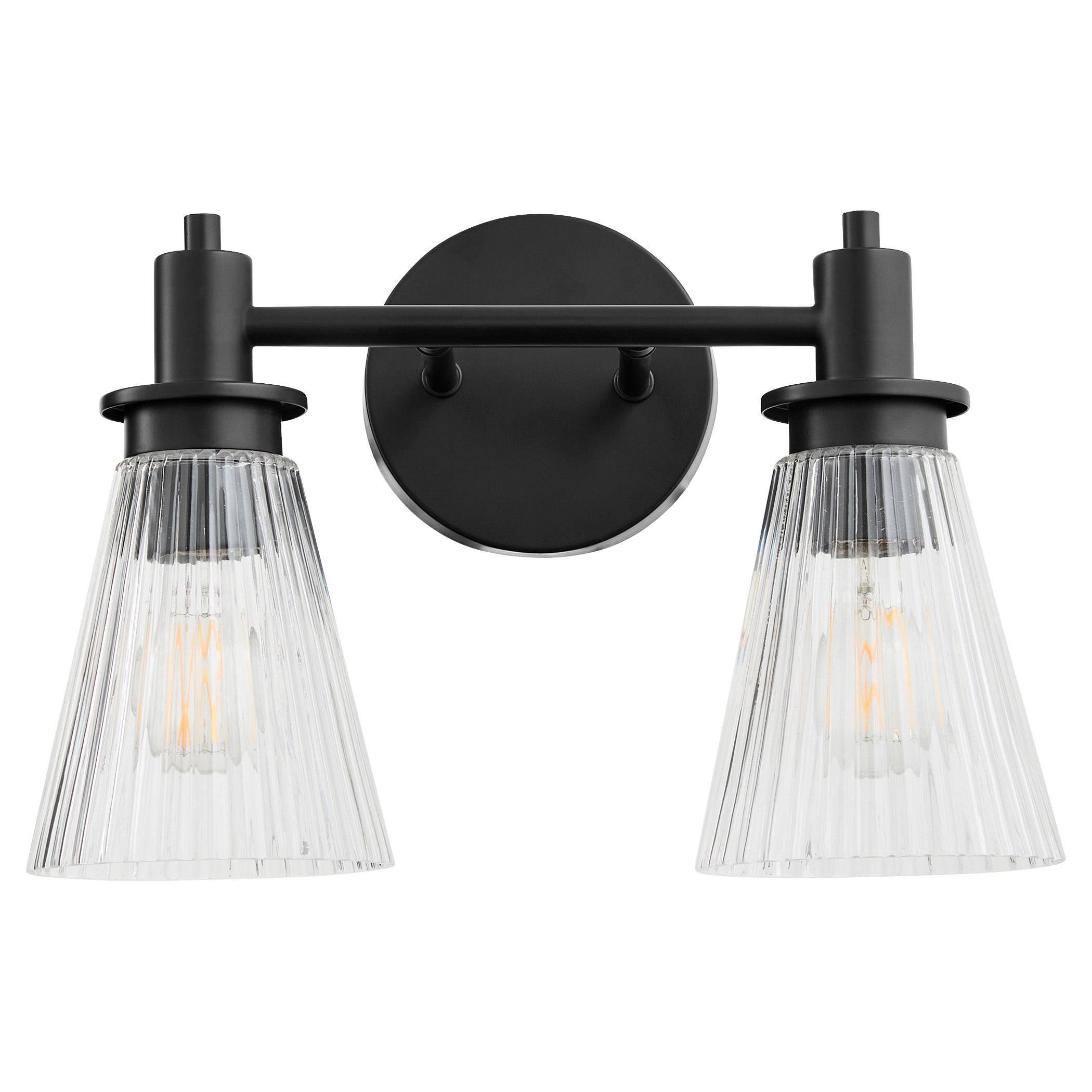 Oxygen Lighting Lawton 5803-2-59 Vanity Light Fixture, UL Damp Rated, Matte Black