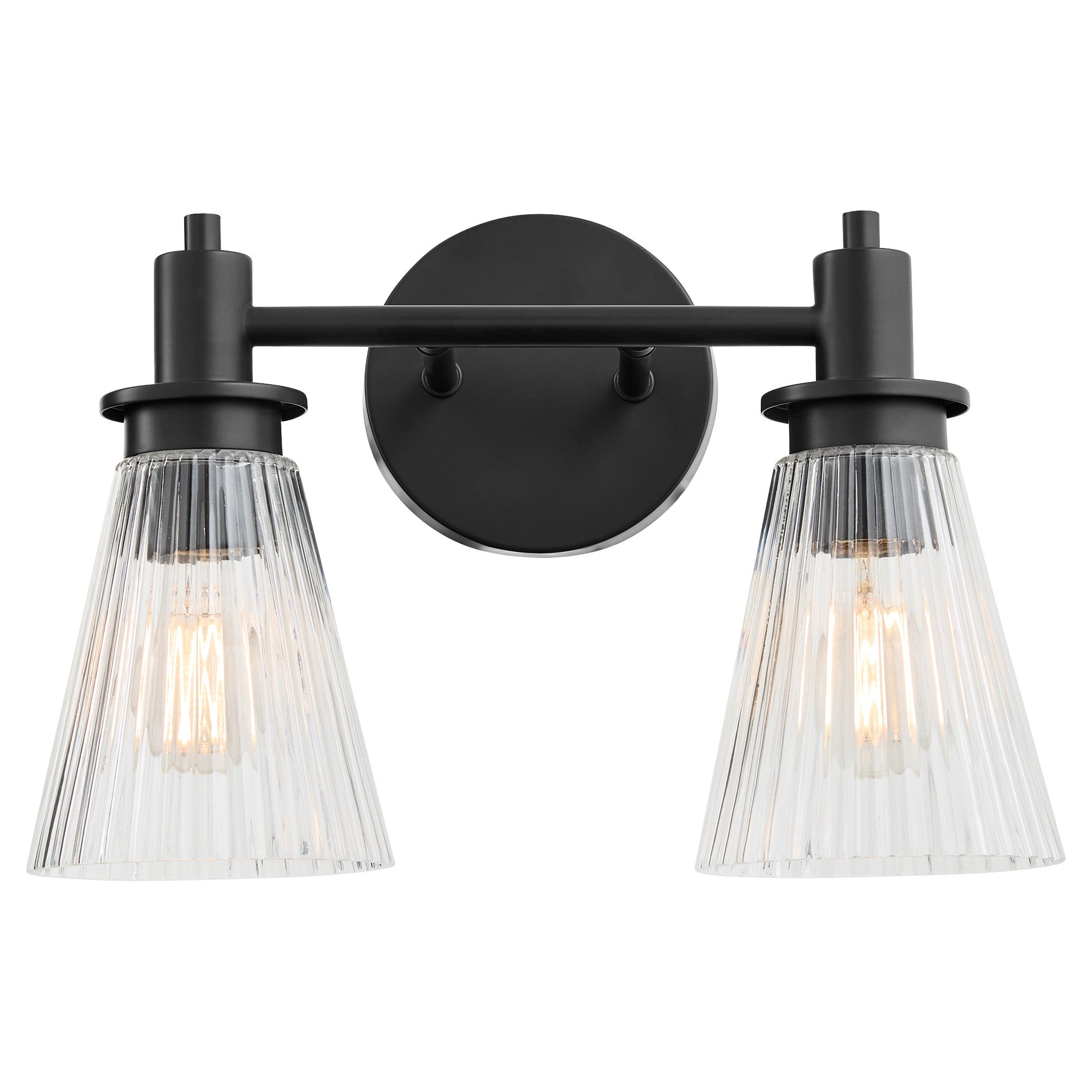 Oxygen Lighting Lawton 5803-2-59 Vanity Light Fixture, UL Damp Rated, Matte Black