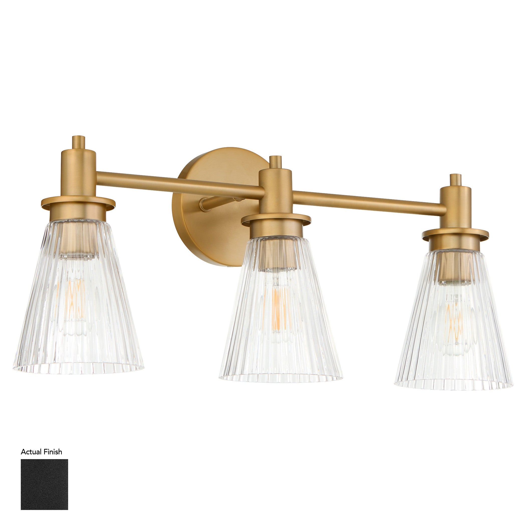 Quorum Lawton 5803-3-59 Vanity Light Fixture, UL Damp Rated, Matte Black