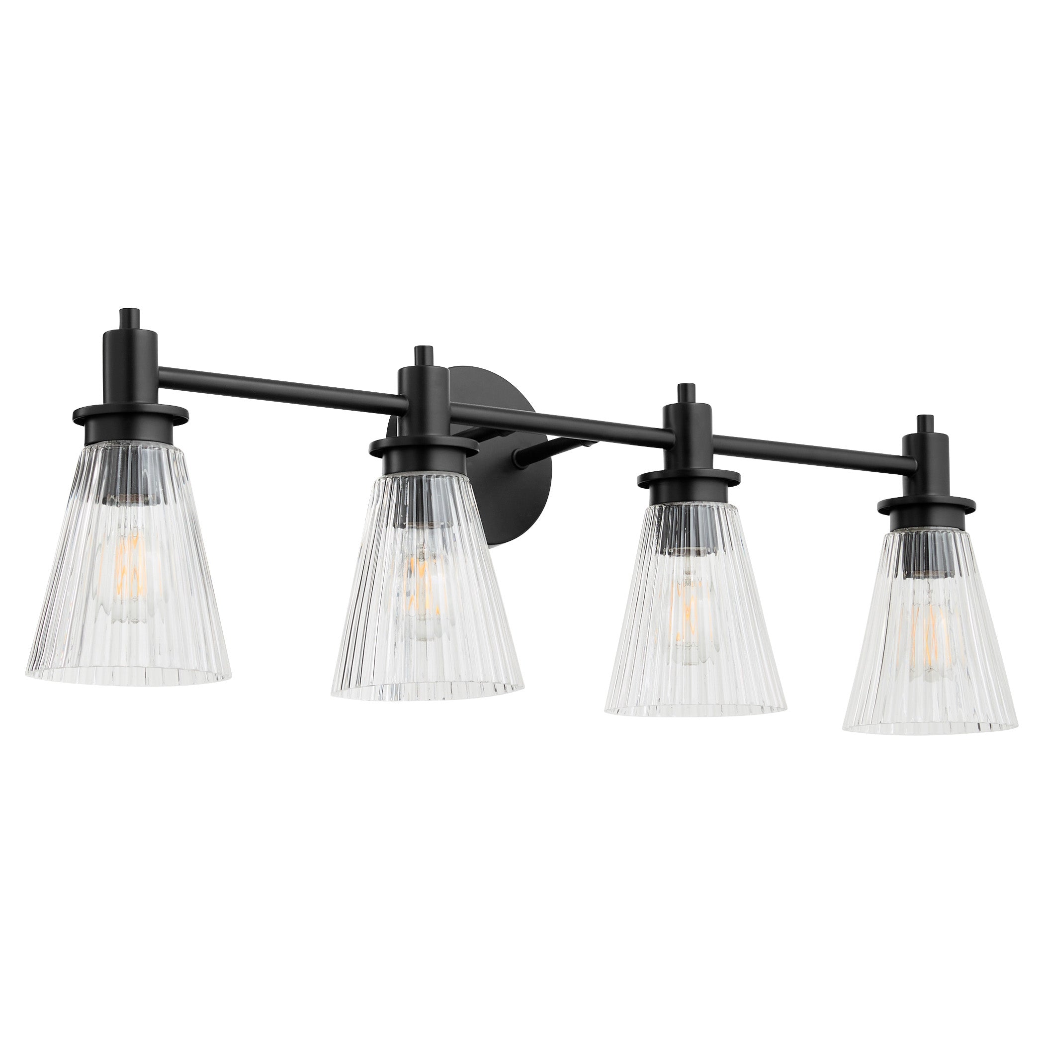 Quorum Lawton 5803-4-59 Vanity Light Fixture, UL Damp Rated, Matte Black