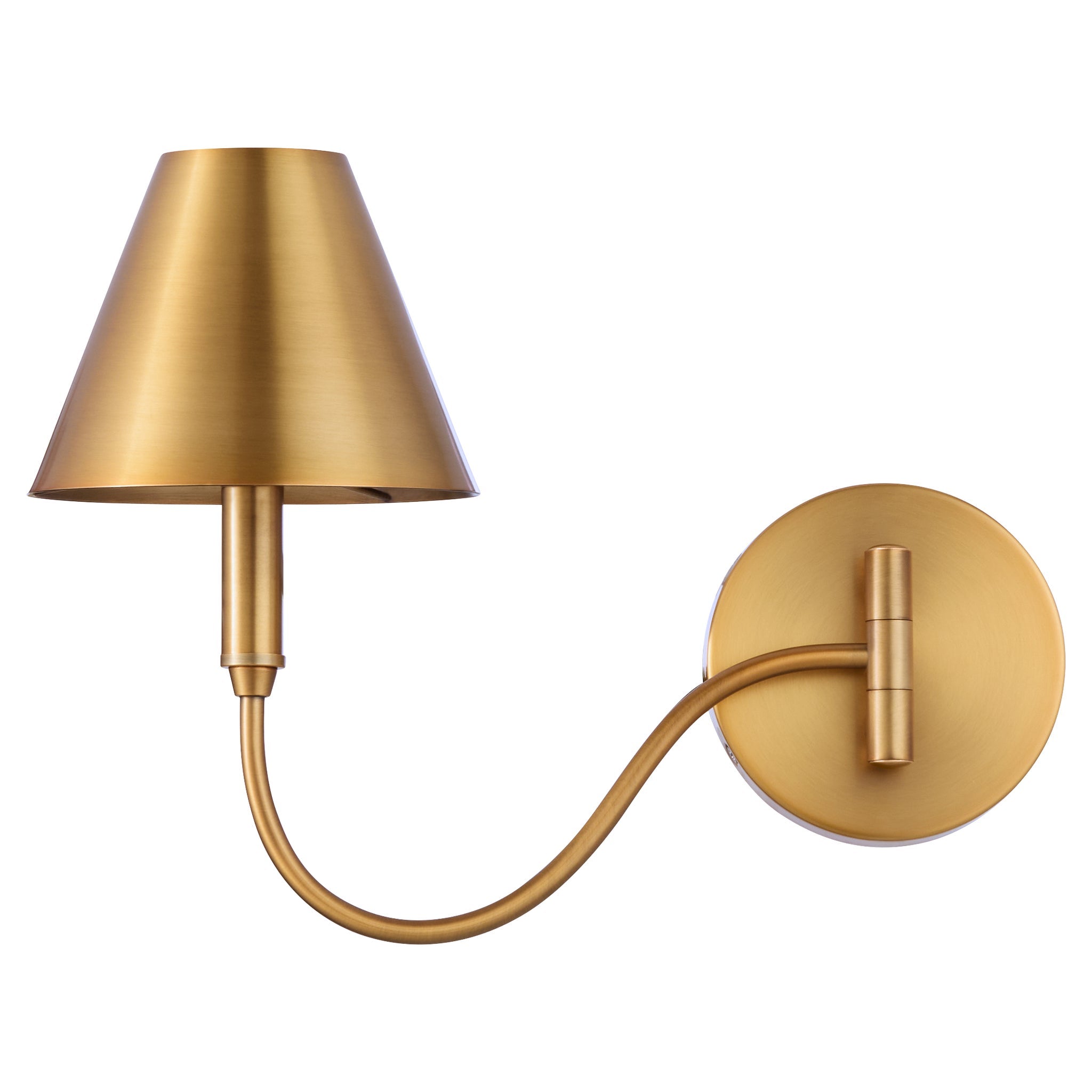 Quorum Waltz 5914-1-47 Wall Mount, UL Damp Rated, Brushed Brass