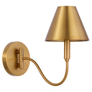 Quorum Waltz 5914-1-47 Wall Mount, UL Damp Rated, Brushed Brass