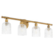 Quorum 593-4-47 Vanity Light Fixture, UL Damp Rated, Brushed Brass