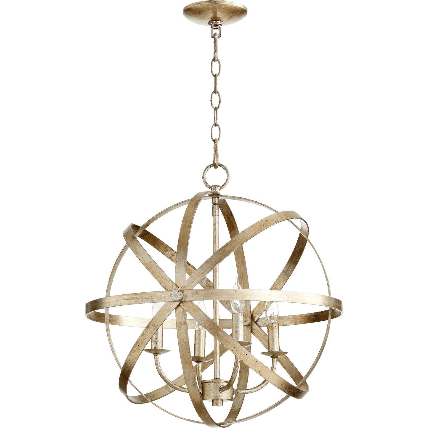 Quorum Celeste 6009-4-60 Chandelier - Aged Silver Leaf