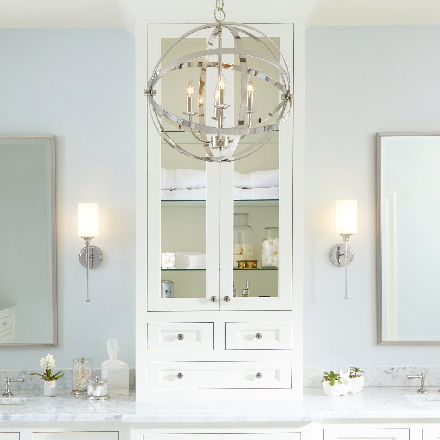 Quorum Celeste 6009-4-62 Chandelier - Polished Nickel