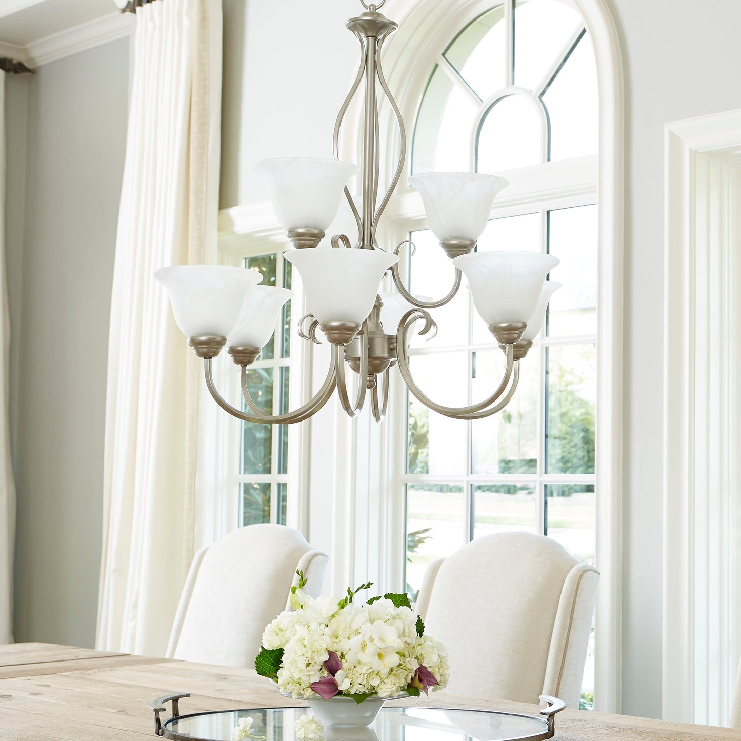 Quorum Spencer 6010-9-64 Chandelier - Classic Nickel
