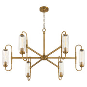 Quorum Whitmire 6015-6-47 Chandelier, UL Damp Rated, Brushed Brass