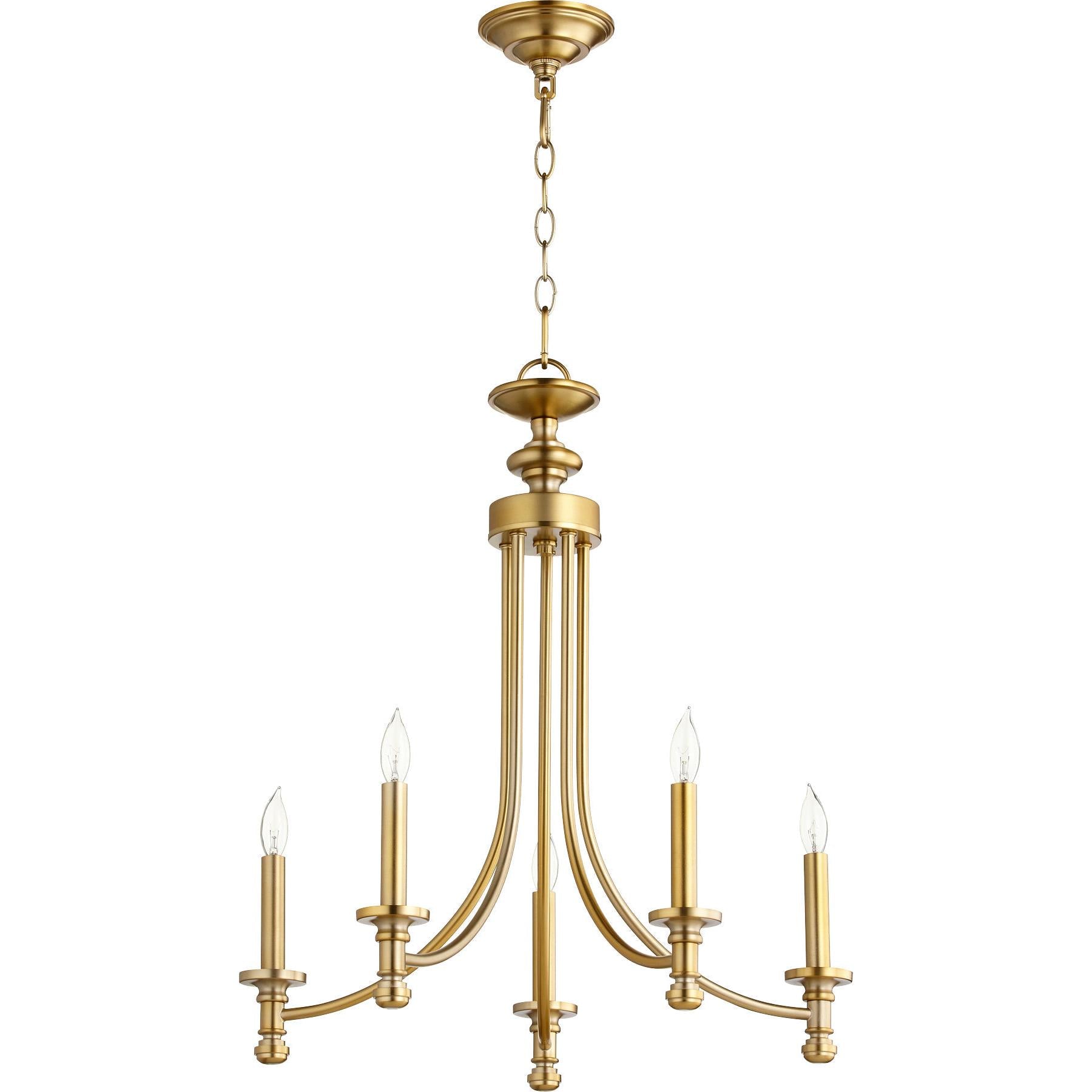 Quorum Rossington 6022-5-80 Chandelier - Aged Brass