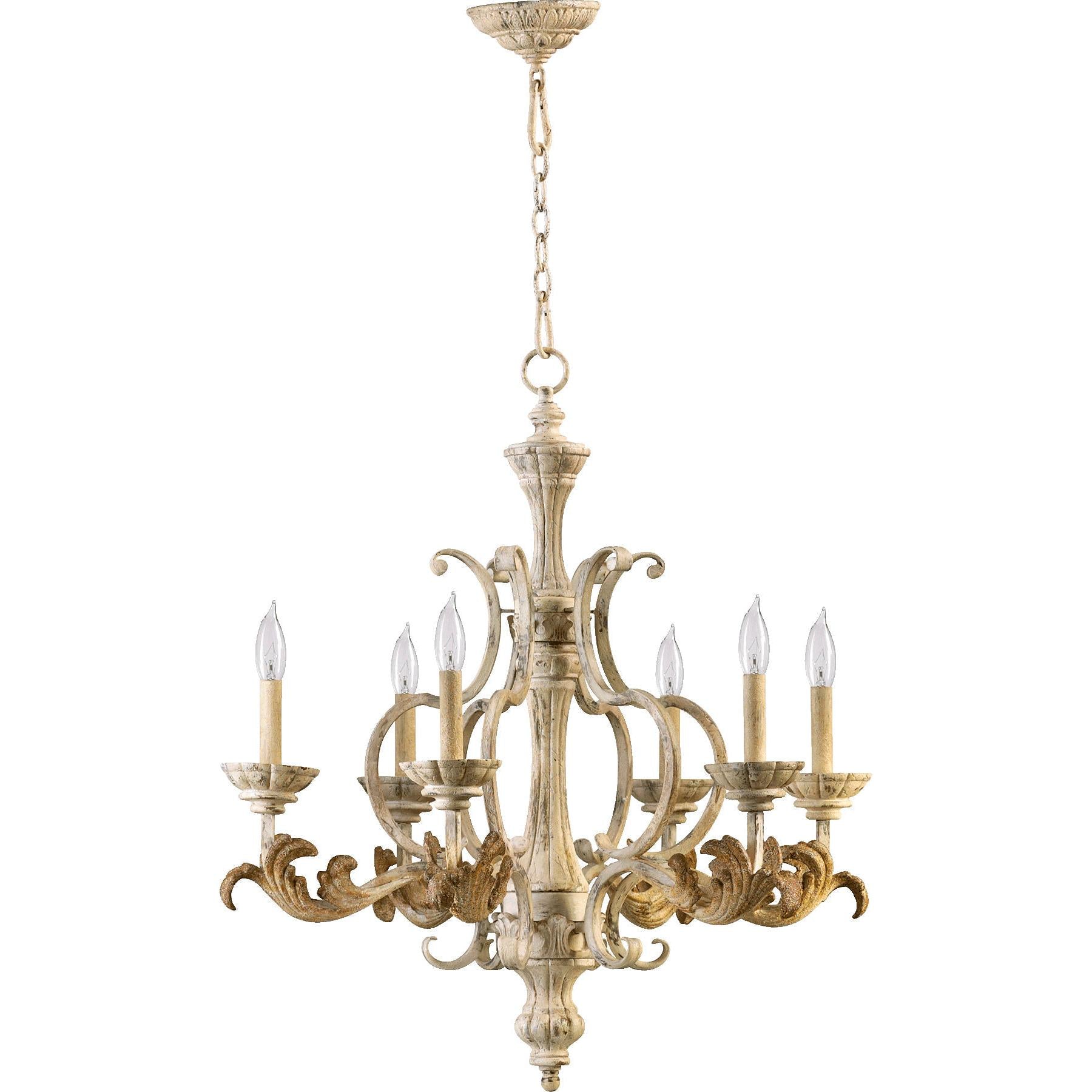Quorum Florence 6037-6-70 Chandelier - Persian White