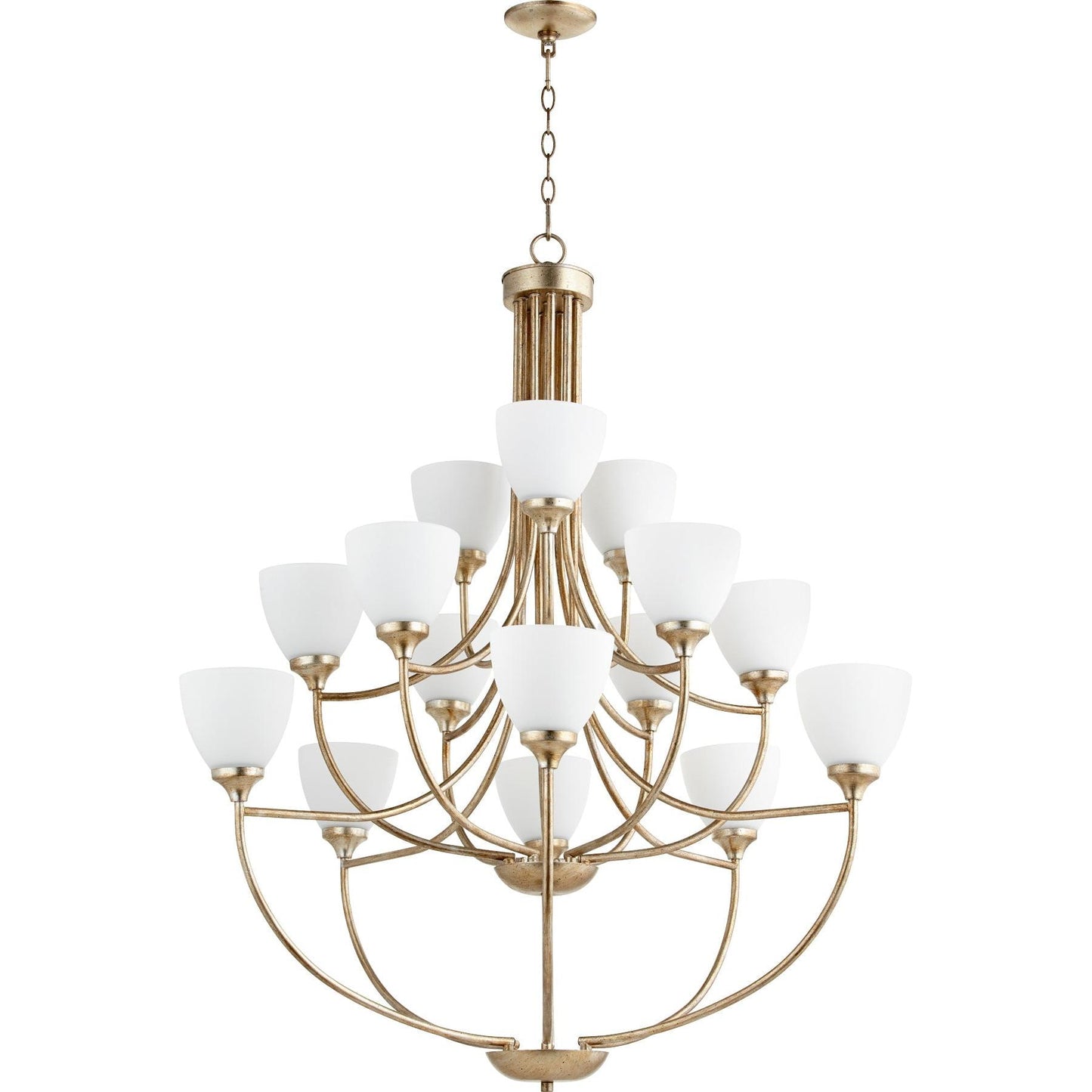 Quorum Enclave 6059-15-60 Chandelier - Aged Silver Leaf