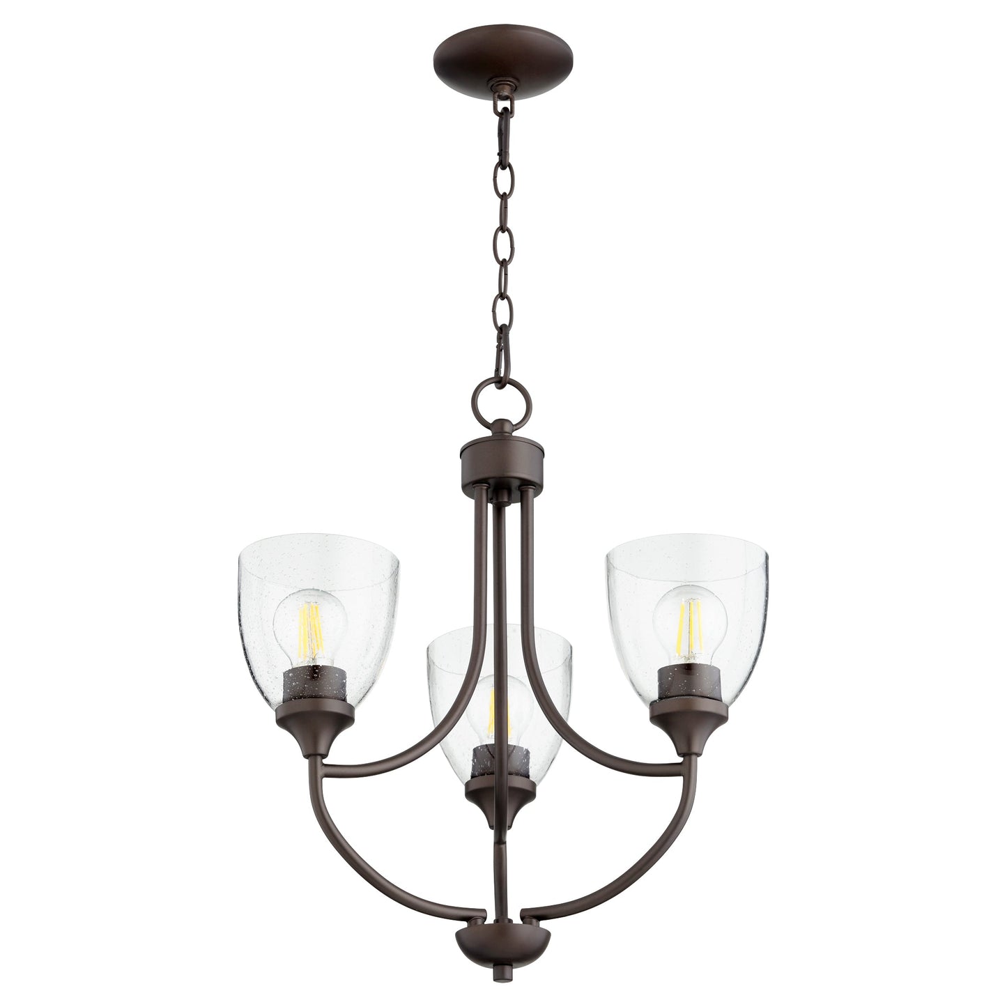 Quorum Enclave 6059-3-286 Chandelier - Oiled Bronze W/ Clear/seeded