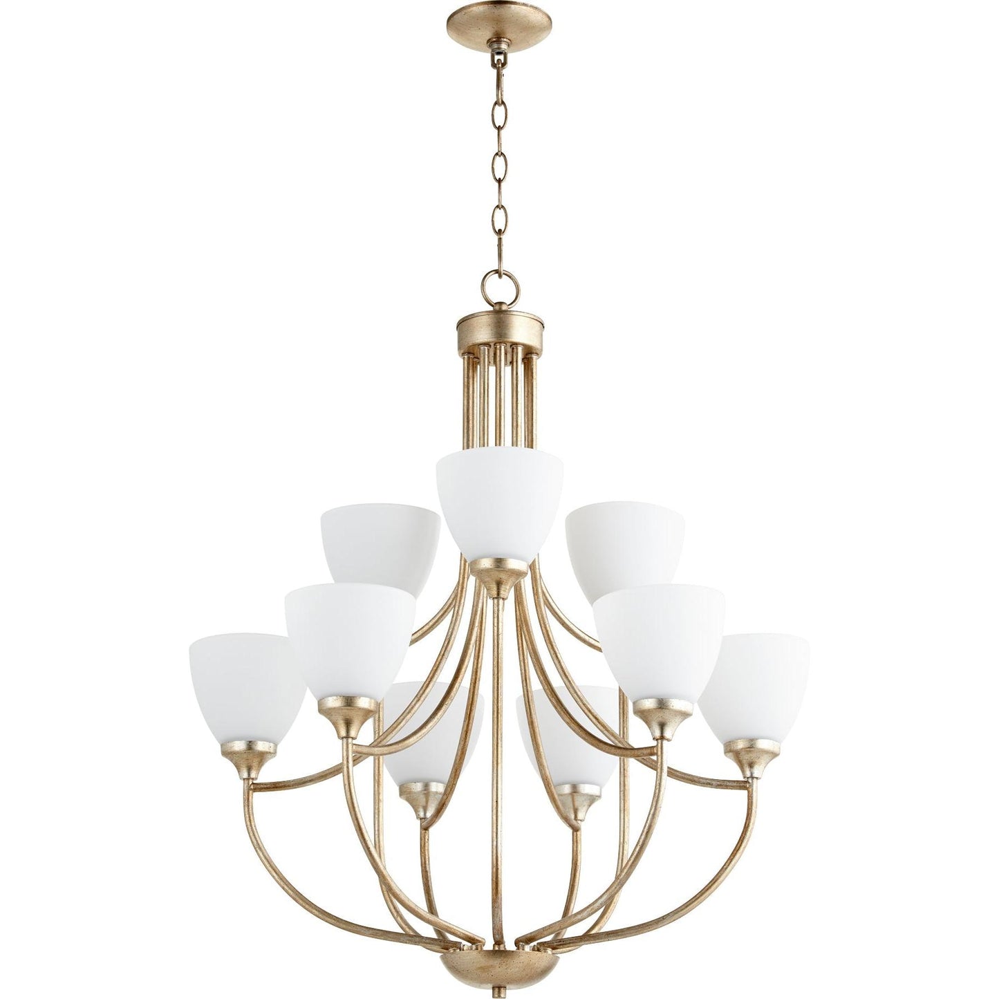Quorum Enclave 6059-9-60 Chandelier - Aged Silver Leaf