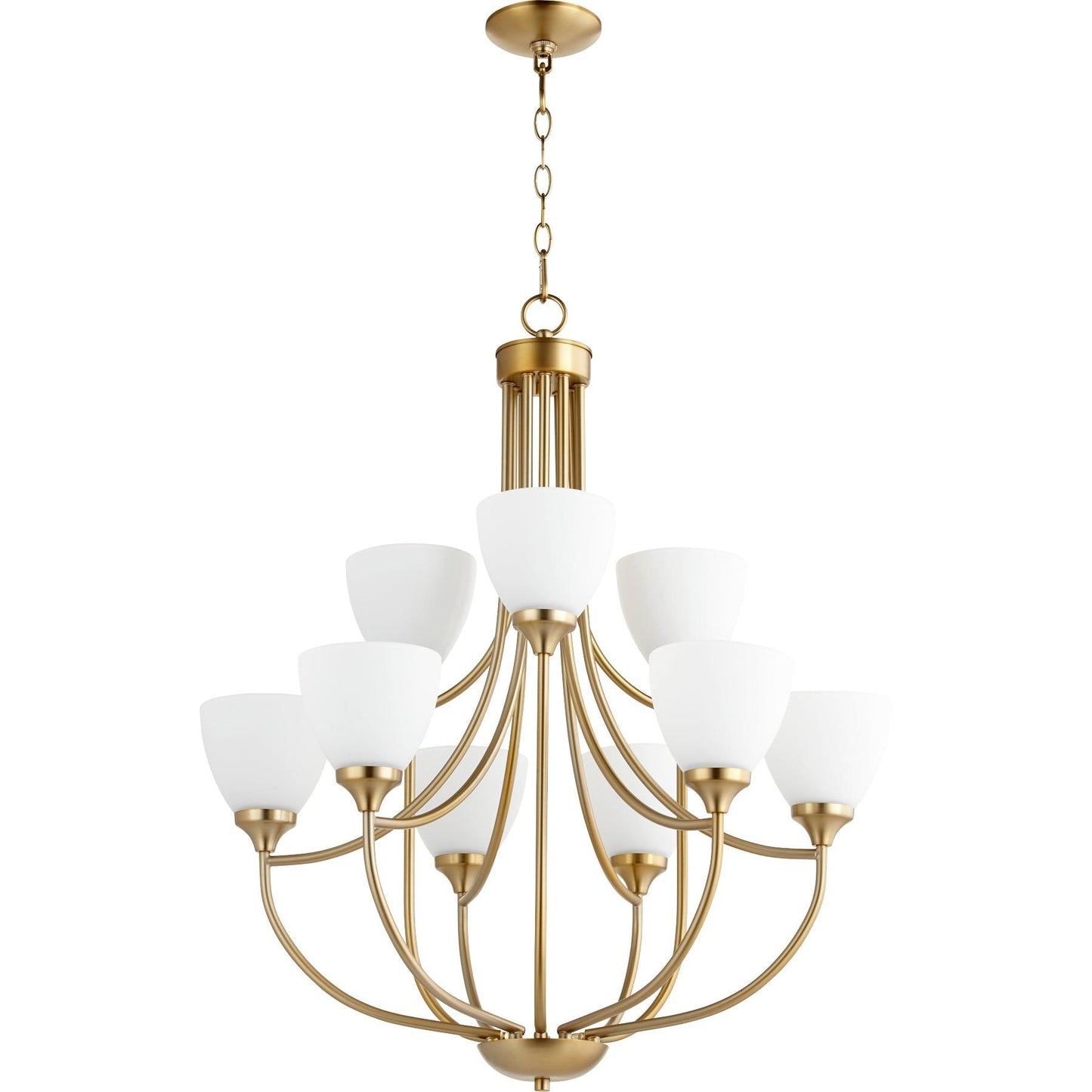 Quorum Enclave 6059-9-80 Chandelier - Aged Brass