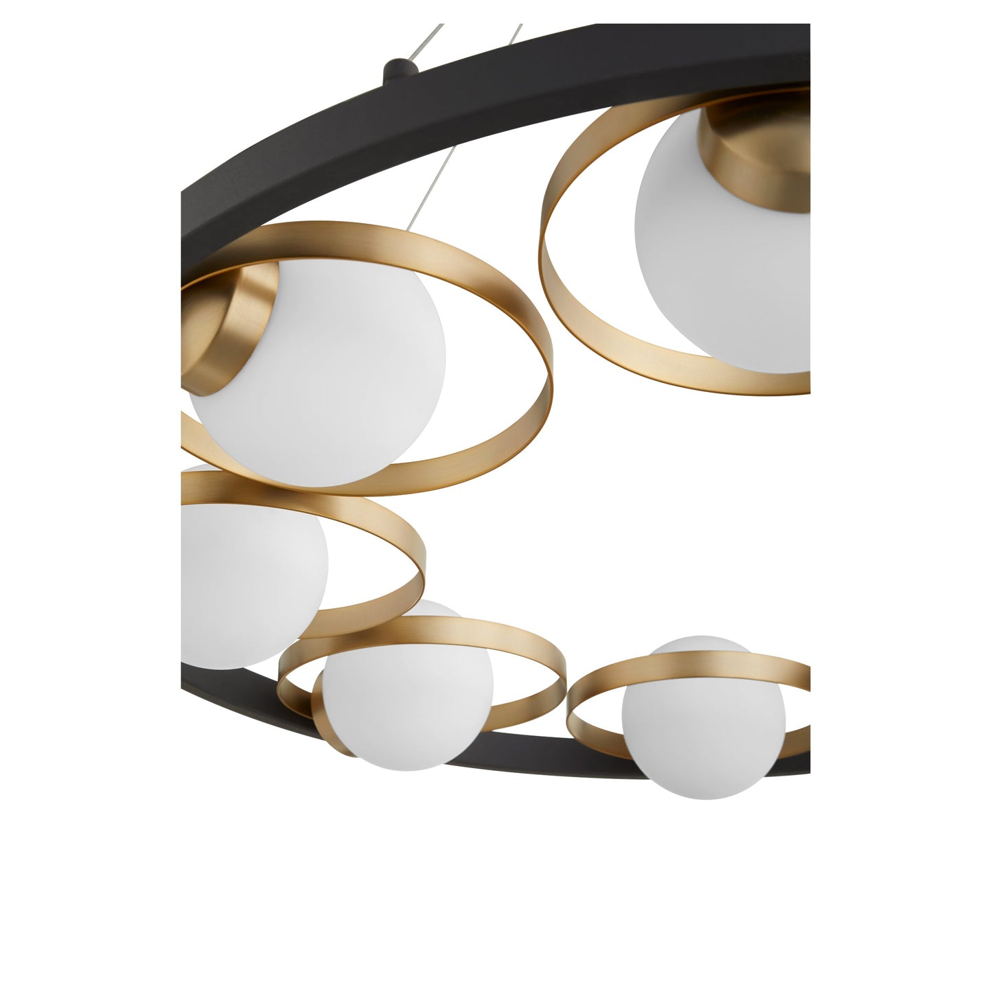 Quorum Nimbus 606-8-6980 Chandelier - Textured Black W/ Aged Brass