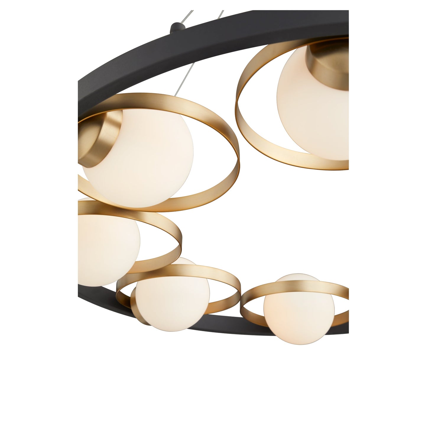 Quorum Nimbus 606-8-6980 Chandelier - Textured Black W/ Aged Brass