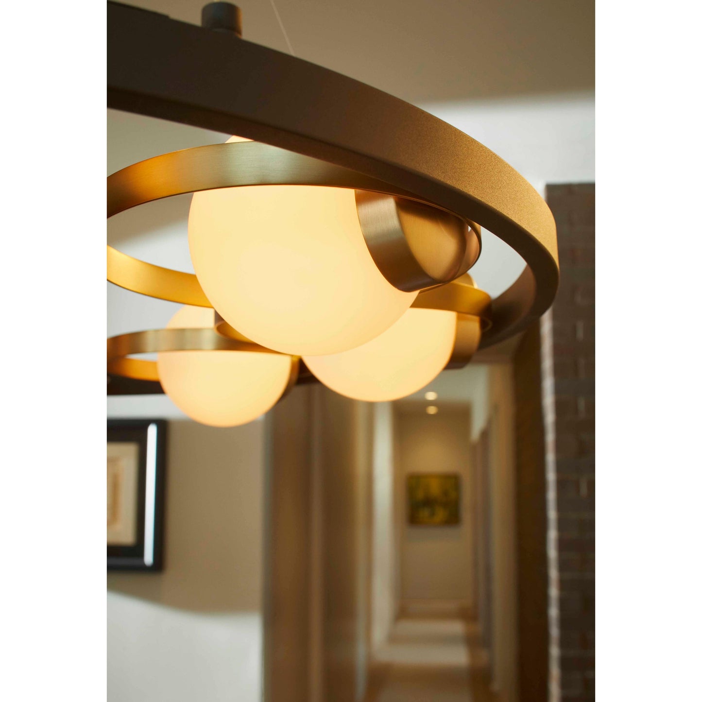 Quorum Nimbus 606-8-6980 Chandelier - Textured Black W/ Aged Brass