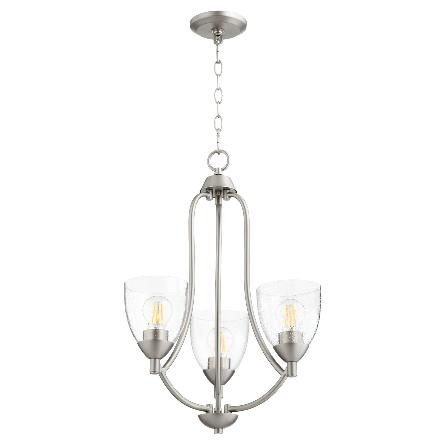Quorum Barkley 6069-3-265 Chandelier - Satin Nickel W/ Clear/seeded