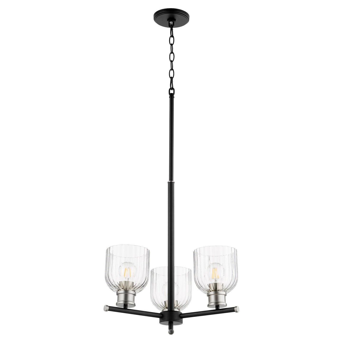 Quorum Monarch 610-3-6965 Chandelier - Textured Black W/ Satin Nickel