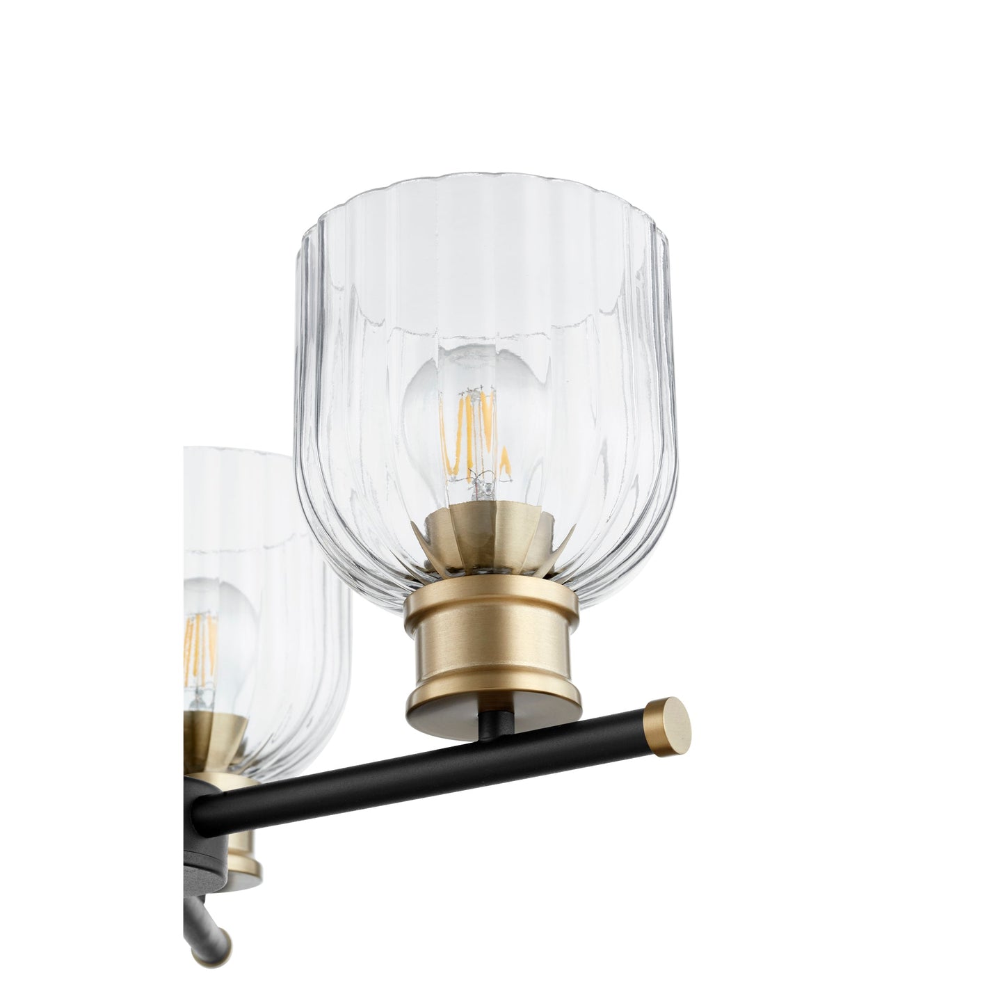 Quorum Monarch 610-3-6980 Chandelier - Textured Black W/ Aged Brass